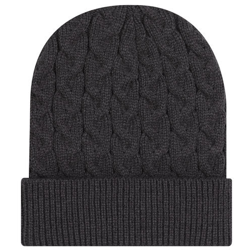 12" Cable Knit Beanie w/ Rib Knit Cuff